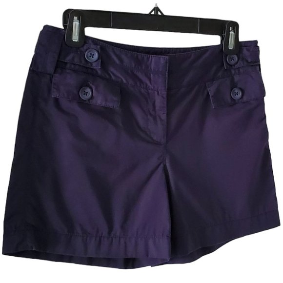 Ann Taylor Loft Regular to High-Rise Shorts | Like New | Size 0 | Navy Blue - Picture 2 of 9